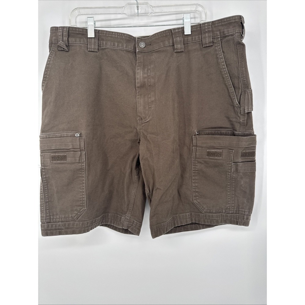 Duluth Trading Co Men Brown Flex Fire Hose Cargo Work Shorts Size 40